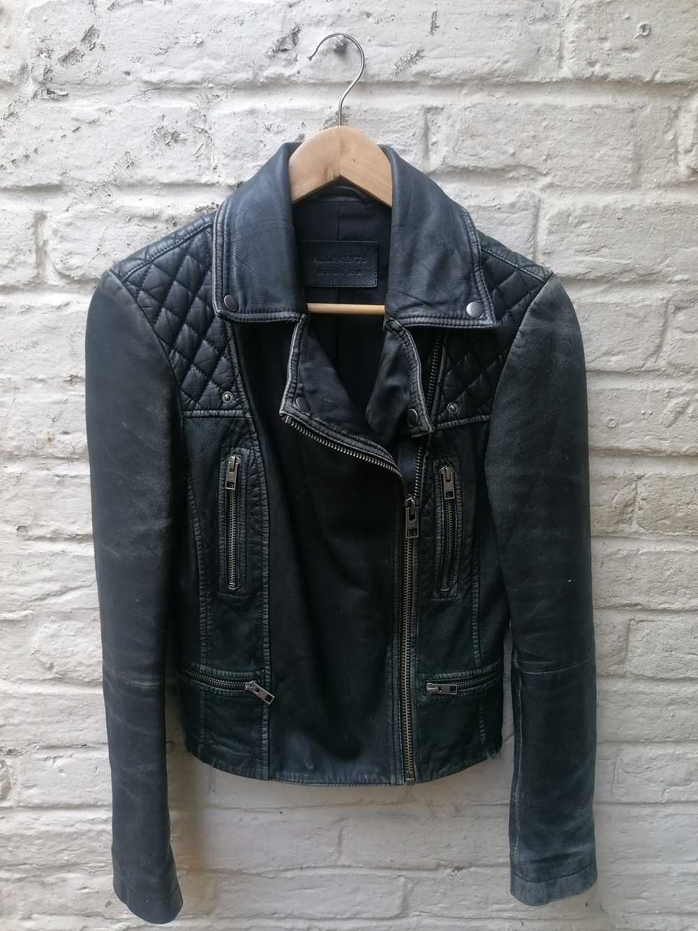 Allsaints Cargo Distressed Leather Biker Jacket - image 2