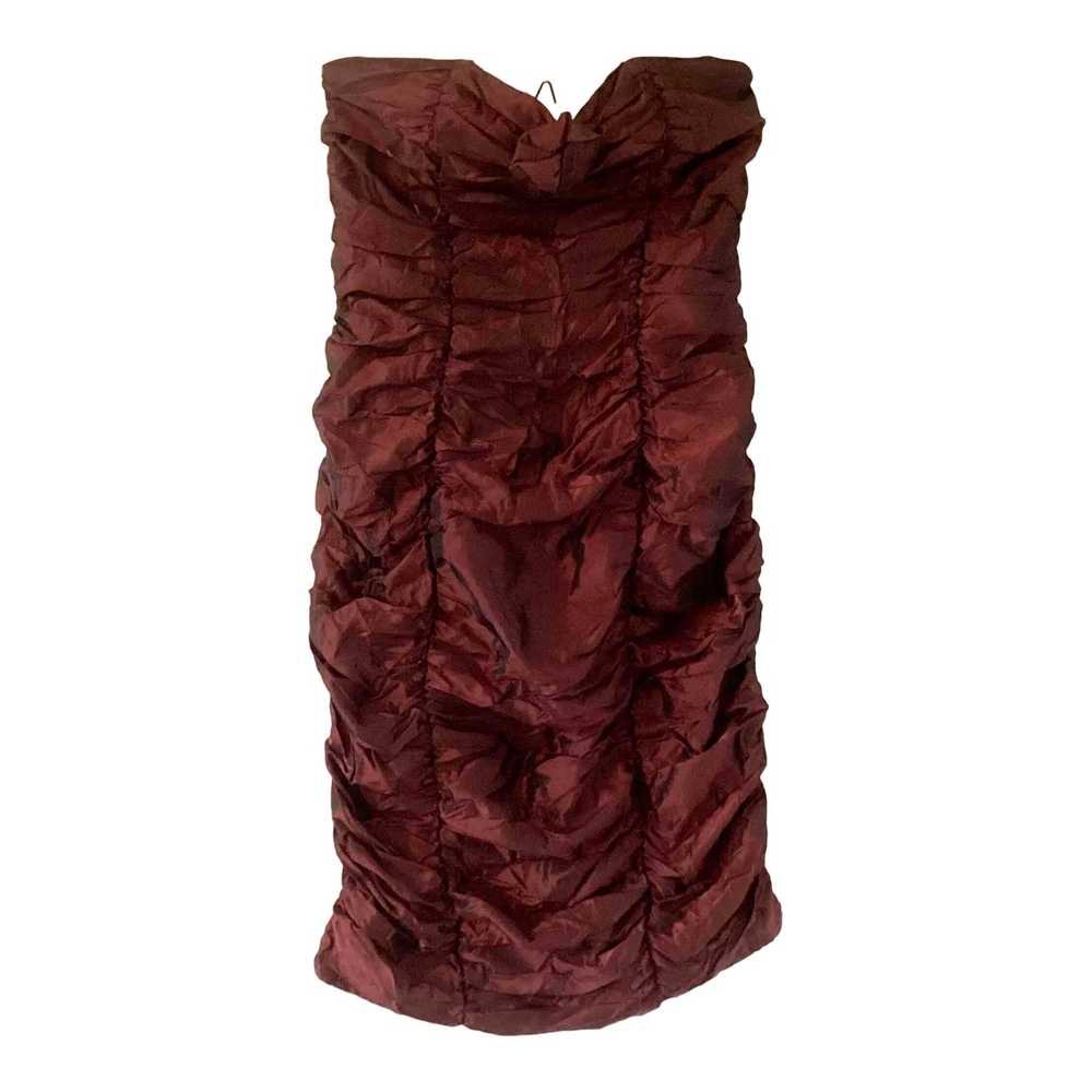 80's strapless dress - Bustier dress in burgundy … - image 1