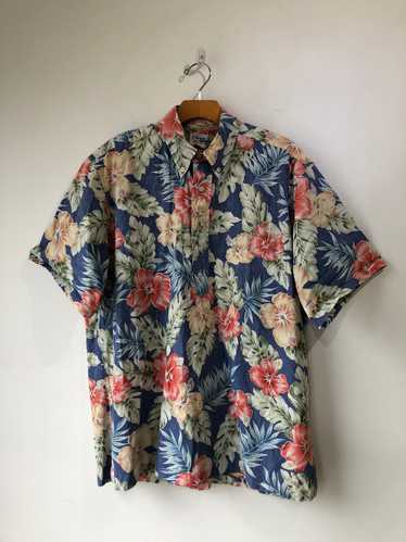 Reyn Spooner Blue and Red Hawaiian Shirt