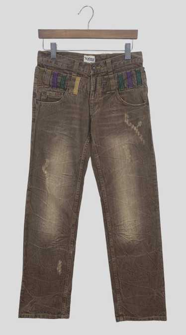 Distressed Denim × Japanese Brand Nylaus Jeans Dou