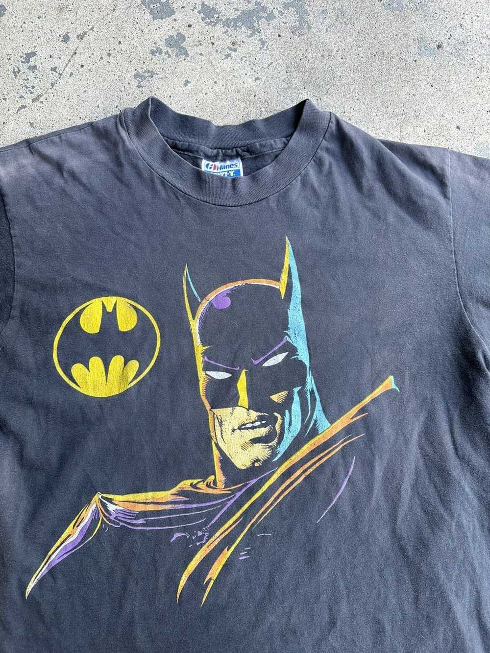 Vintage BATMAN DC Comics 1989 T-shirt White Yellow Authentic 