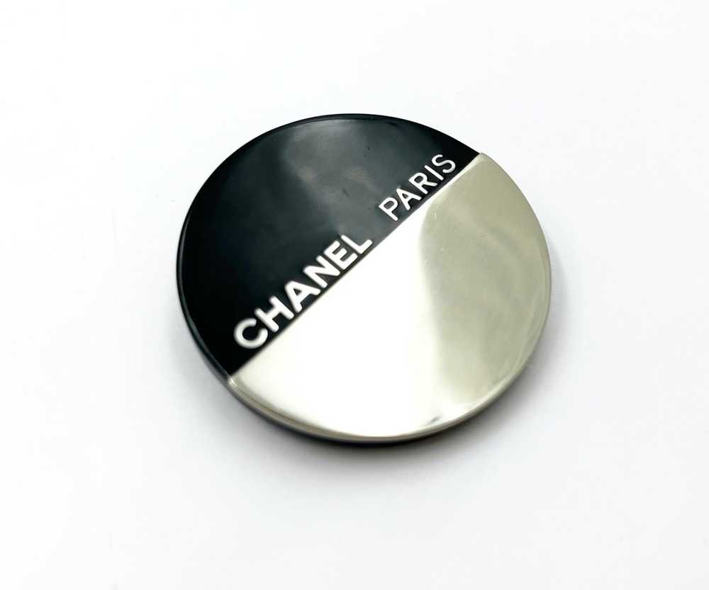 Chanel Chanel Silver Black CC Half Half Round Bro… - image 2