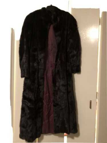 Classy full length MINK fur coat dark brown black Lar… - Gem