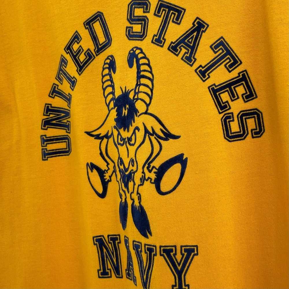 Vintage United States Navy T-shirt 80s Yellow - image 4
