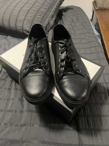 Gucci Micro Guccissima Black Leather Web Sneakers Shoes Men 233334 Gucci  Size 8