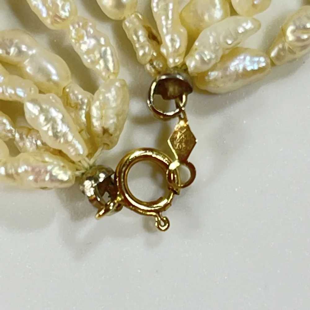 Vintage 5-Strand Freshwater Pearl Necklace with 1… - image 5