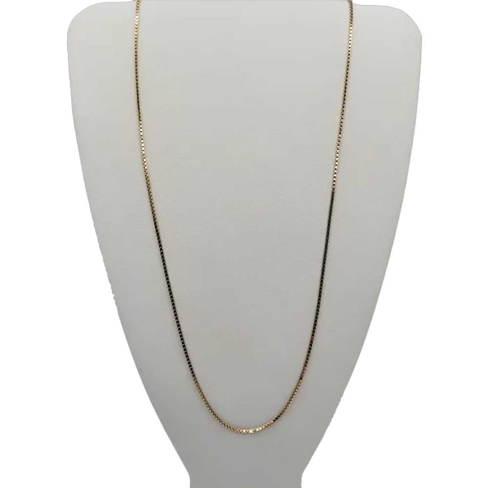 14K 18 inch Classic Box Chain Necklace - image 1