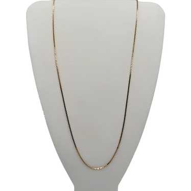 14K 18 inch Classic Box Chain Necklace - image 1