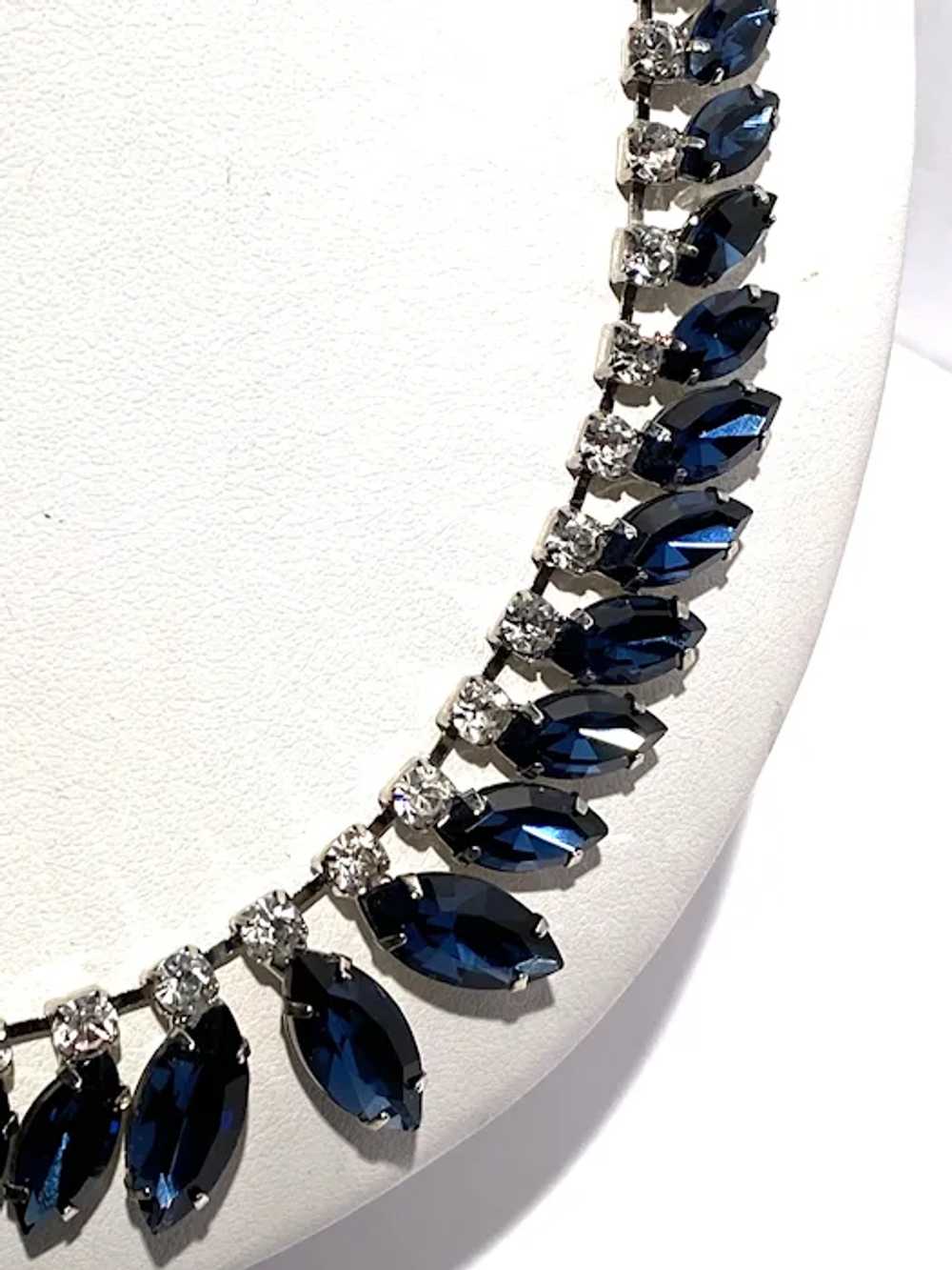 Blue and Clear Rhinestone Necklace for Prom - image 2