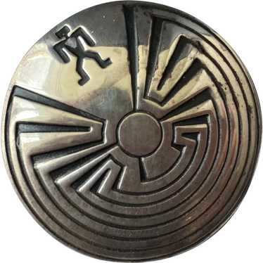 Native American Sterling Man In The Maze Pin Tohon