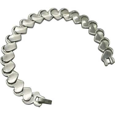 Sterling Silver Hearts Bracelet Rhodium Plated