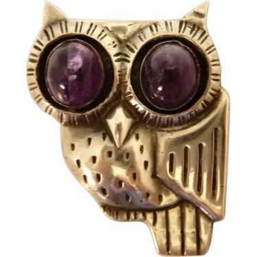 William Spratling Mexican 1940's Owl Sterling Pin