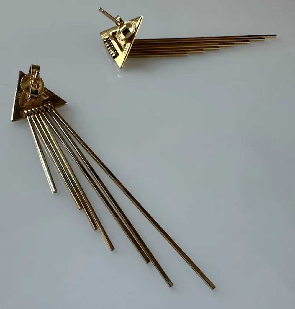 14K YG Fringe Earrings - image 5