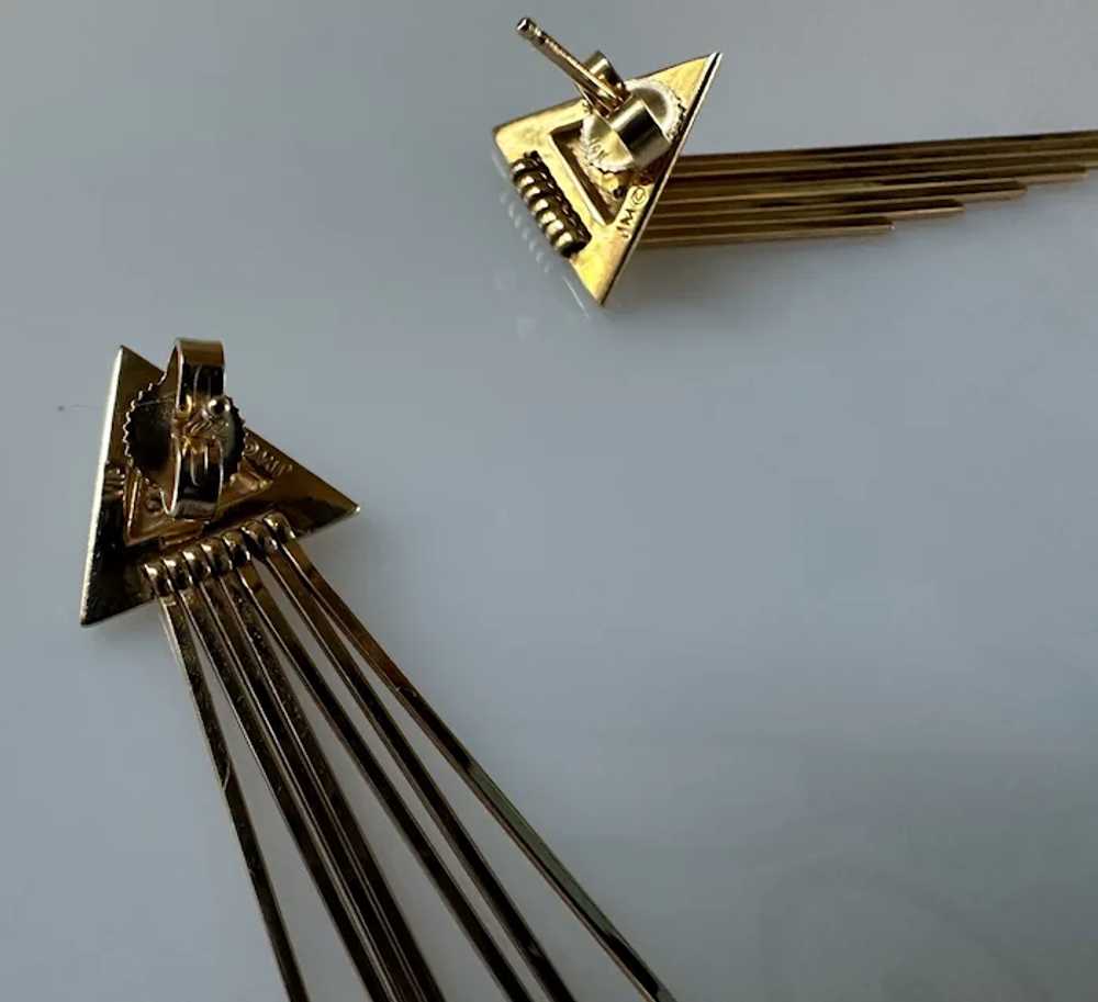 14K YG Fringe Earrings - image 6