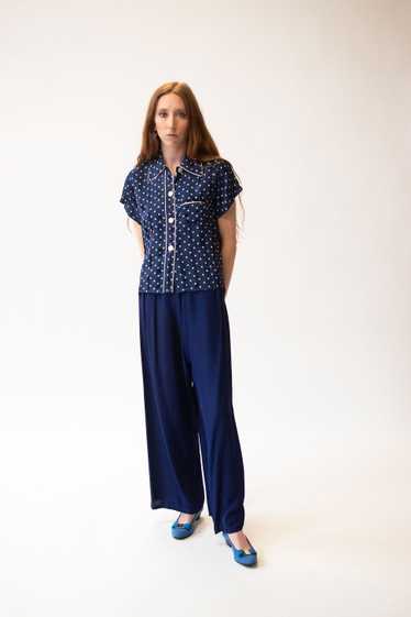 1940s Blue Pajamas Set