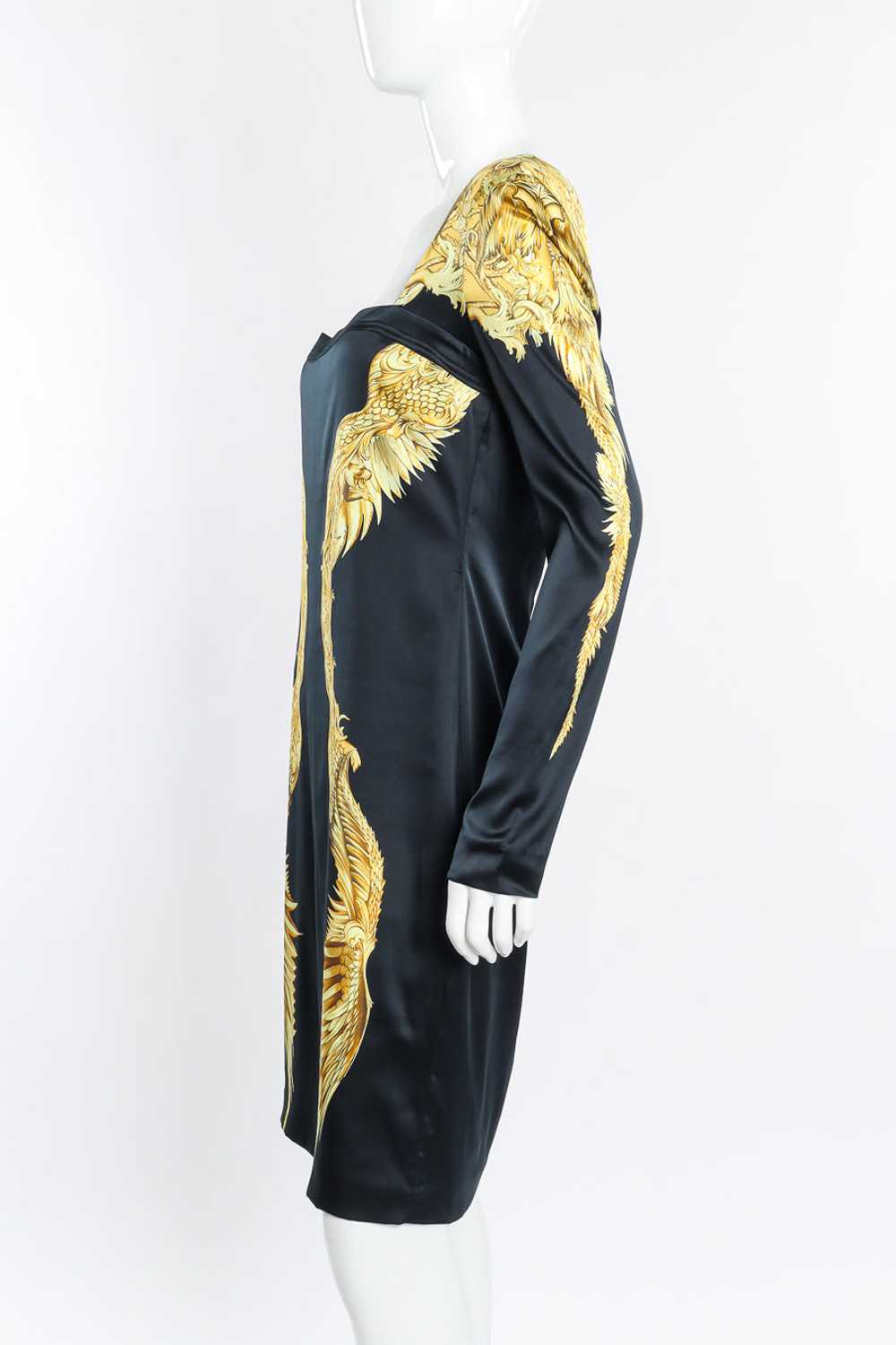 ROBERTO CAVALLI Baroque Wings Graphic Silk Dress - image 4