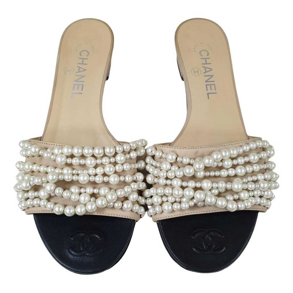 Chanel Leather flip flops - image 1