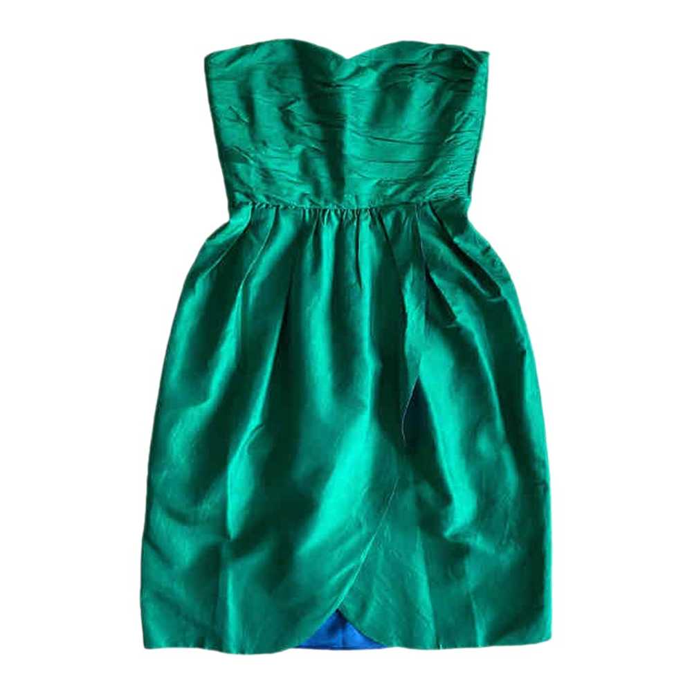 Silk dress - Hand-sewn bustier dress, emerald gre… - image 1