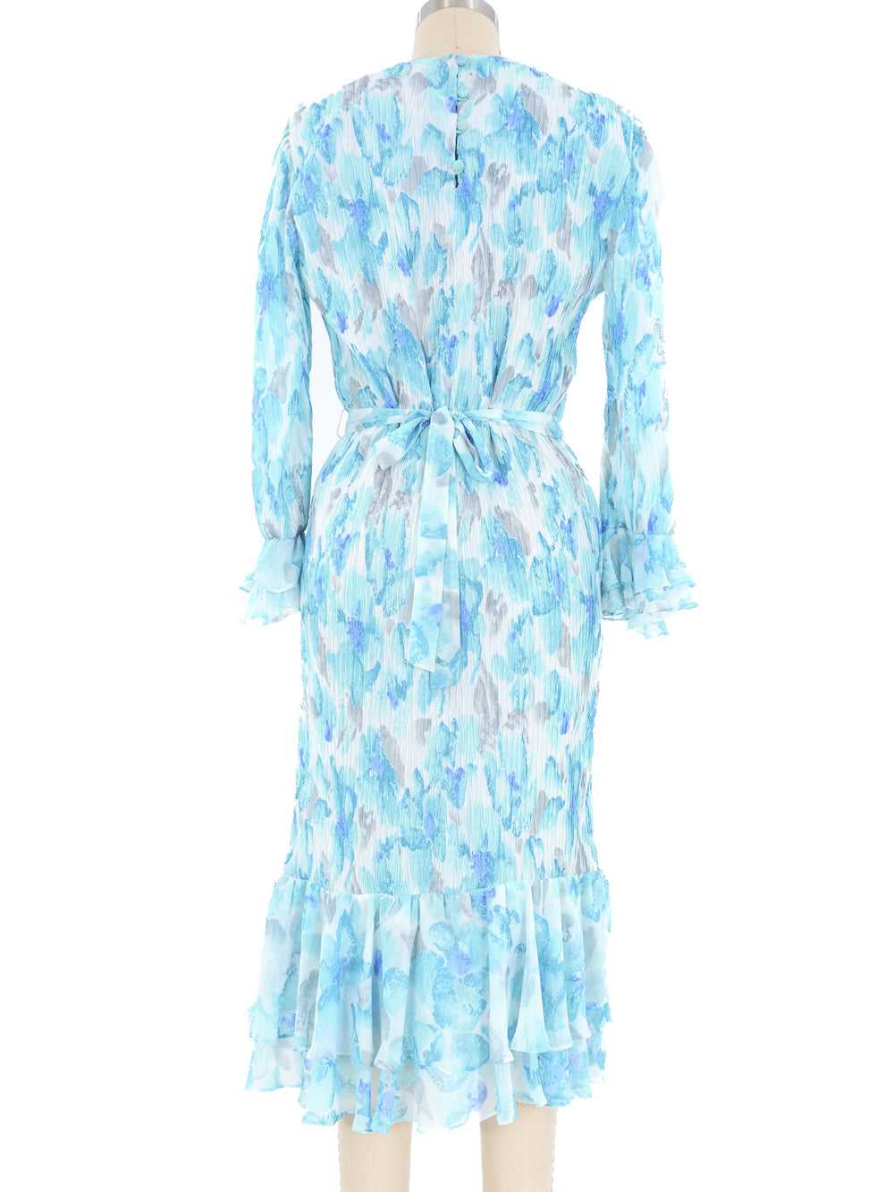 Turquoise Pleated Ruffle Dress - image 4