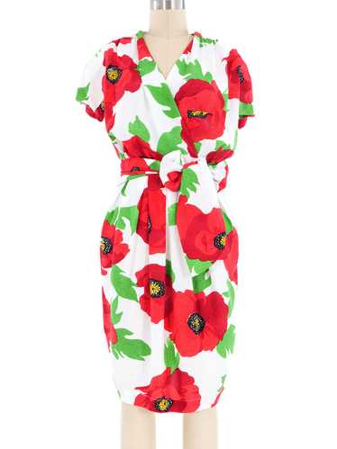 Poppy Print Wrap Style Dress