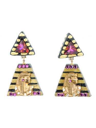 Egyptian Pyramid Drop Earrings