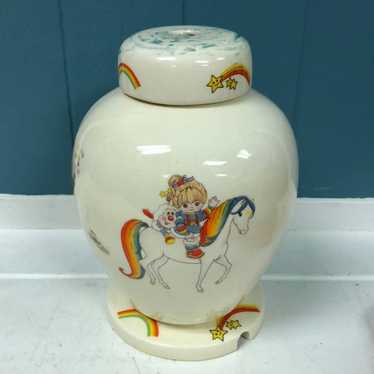 Vintage Vtg 80s 87 signed 7.5 Rainbow Bright urn … - image 1