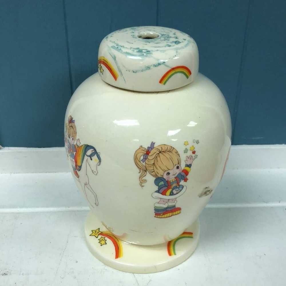 Vintage Vtg 80s 87 signed 7.5 Rainbow Bright urn … - image 2
