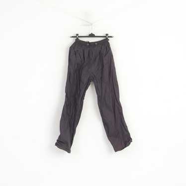 80s Running Pants, High Waist Black Purple Nylon Breakaway
