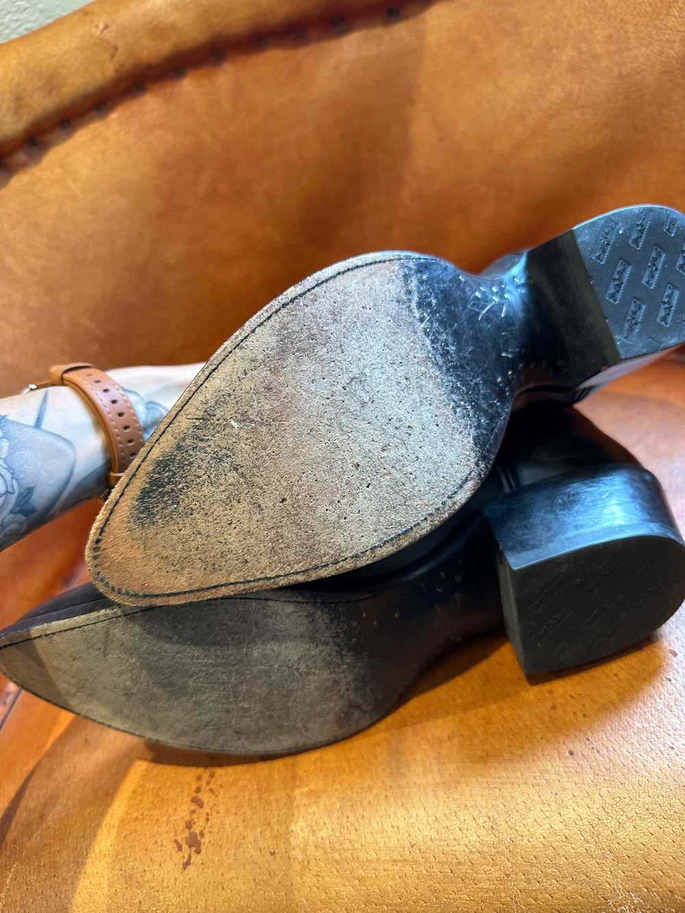 Beautiful Black Tony Lama Boots, Embossed and Sti… - image 3