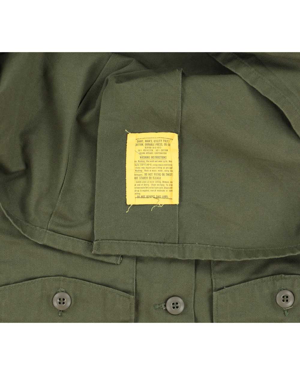 70s Vintage US Army OG-507 Shirt - M - image 4