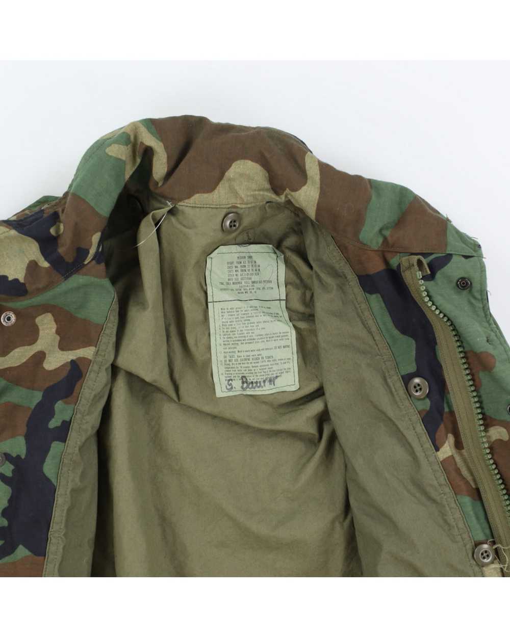 80s US Army Woodland Camo M65 Field Jacket - M - image 4