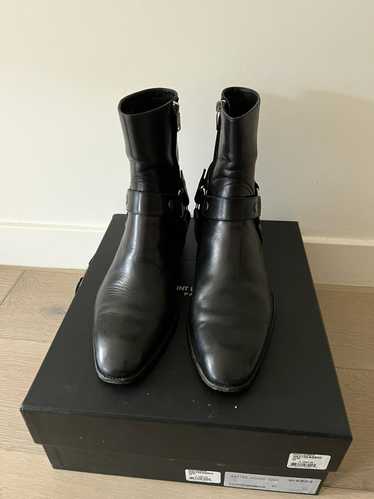 Saint Laurent Paris Wyatt Black Leather Boot