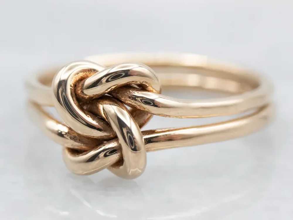 Double 14-Karat Gold Lover's Knot Band - image 2