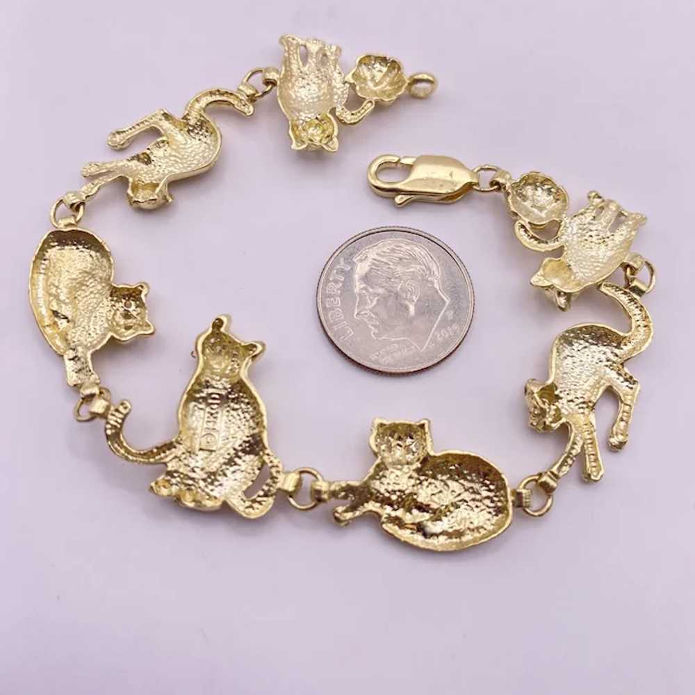 Domestic CAT Link Bracelet 14K Gold, Kitten, Kitty - image 3