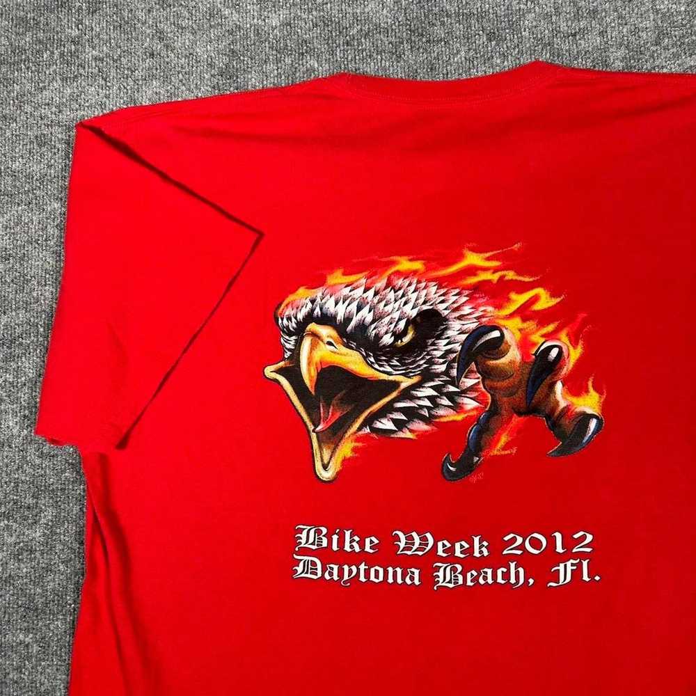 Hanes × Vintage Vintage Y2K Biker Flame T Shirt M… - image 1