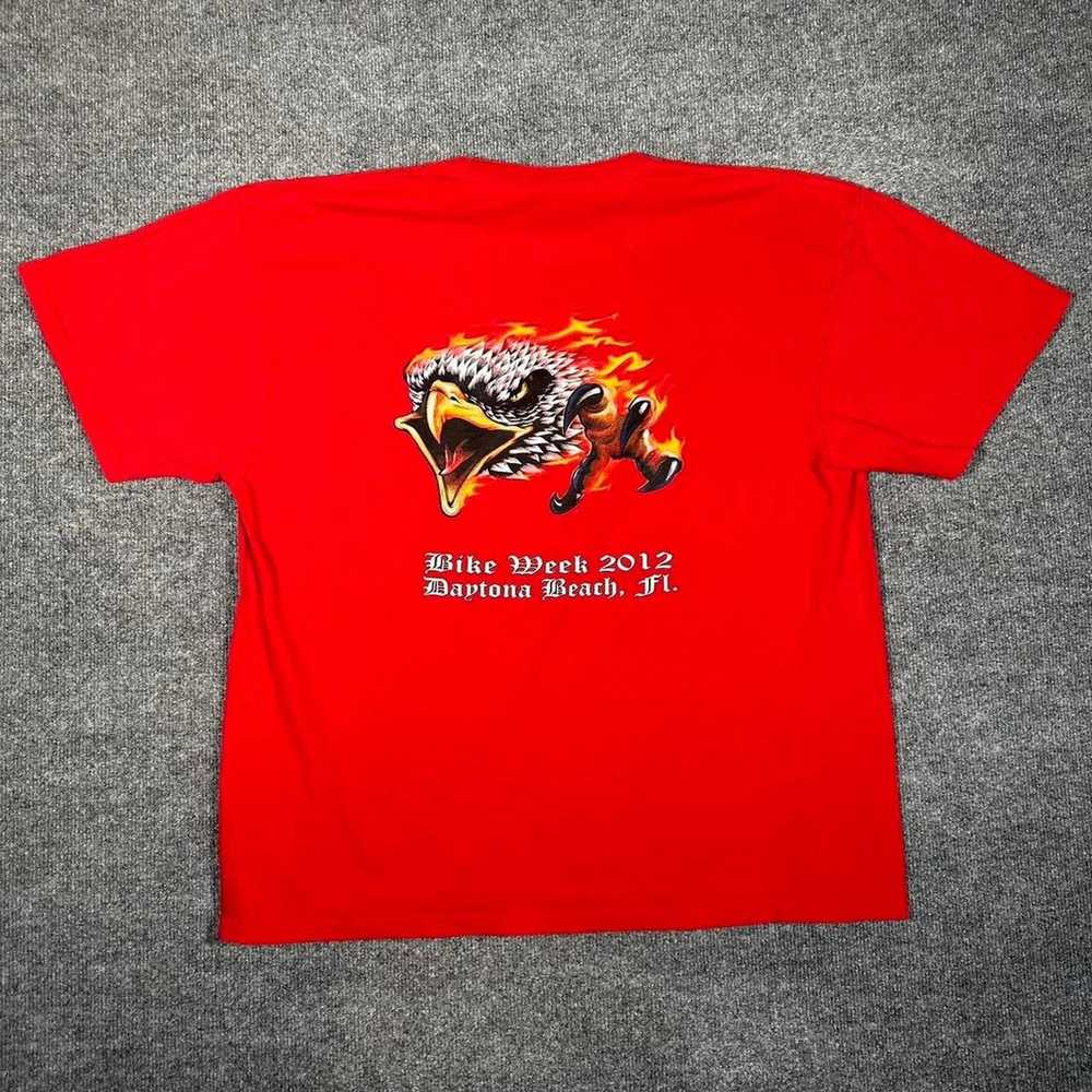 Hanes × Vintage Vintage Y2K Biker Flame T Shirt M… - image 2