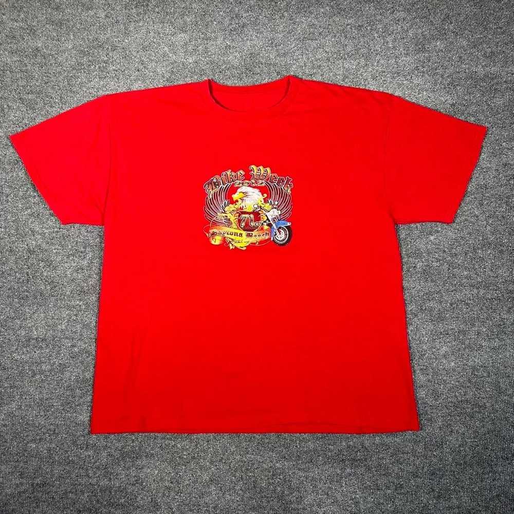 Hanes × Vintage Vintage Y2K Biker Flame T Shirt M… - image 3