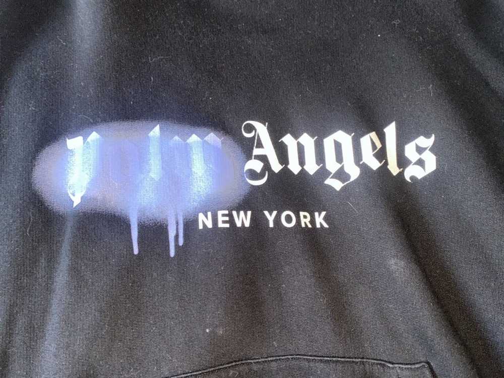 Palm Angels Men’s Black, Sz M Blue Sprayed New Yo… - image 3