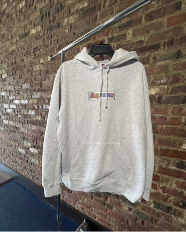 Supreme - Bling Box Logo Hoodie - Unisex - Cotton - L - Grey