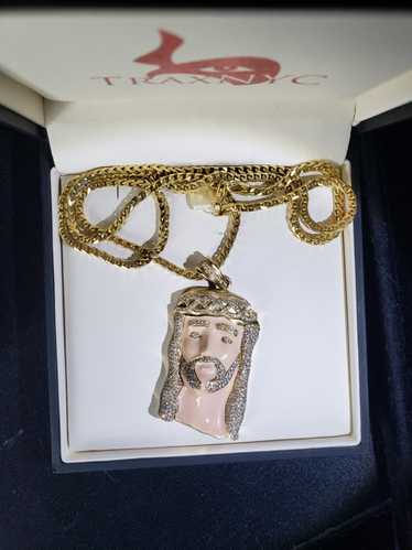 Jewelry Diamond gold enamel Jesus pendant