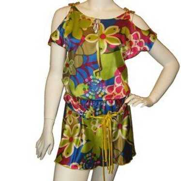 Ginger & Java Multi Color Silk Dress Size S As Se… - image 1