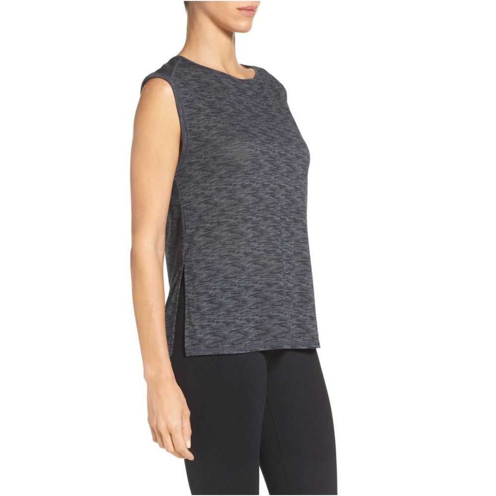 Zella Marlow Reversible Muscle Tee - Black Melang… - image 5