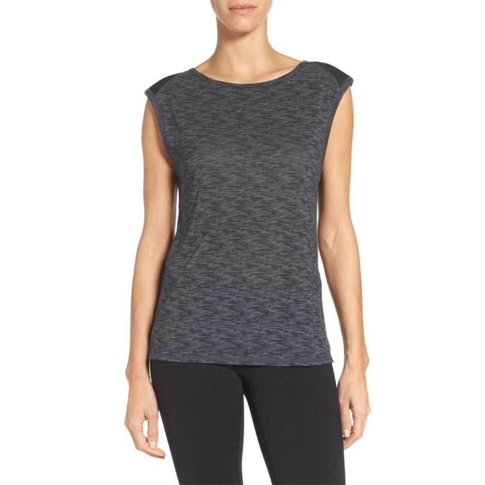 Zella Marlow Reversible Muscle Tee - Black Melang… - image 6