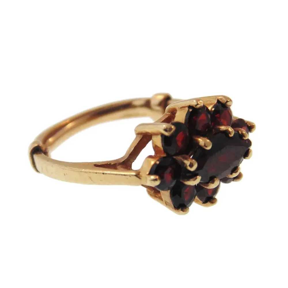 Vintage Natural Garnet Statement Ring in 14k Yell… - image 2