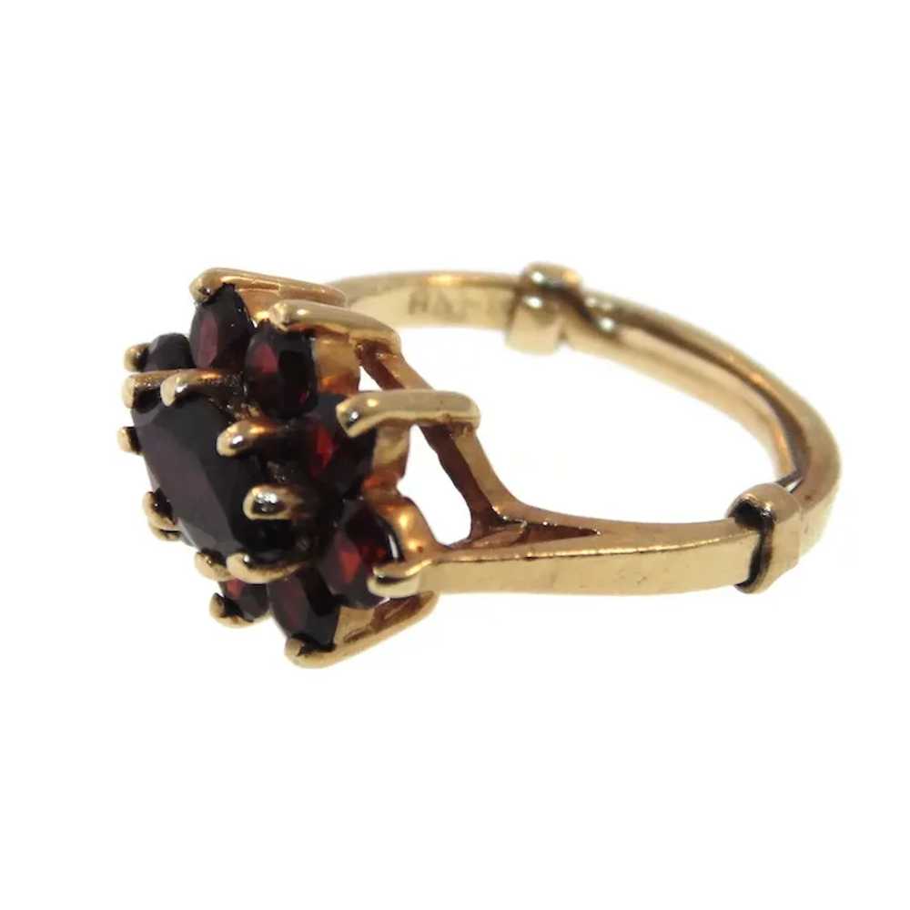 Vintage Natural Garnet Statement Ring in 14k Yell… - image 3