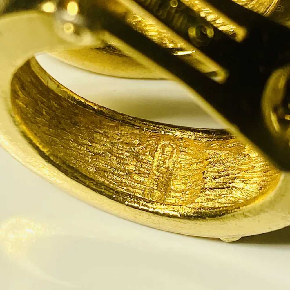 Vintage Christian Dior Gold Hoop Earrings Clip On… - image 7