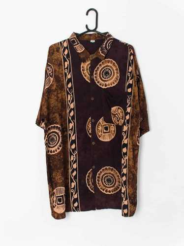 Vintage Hawaiian batik shirt, perfect festival vib
