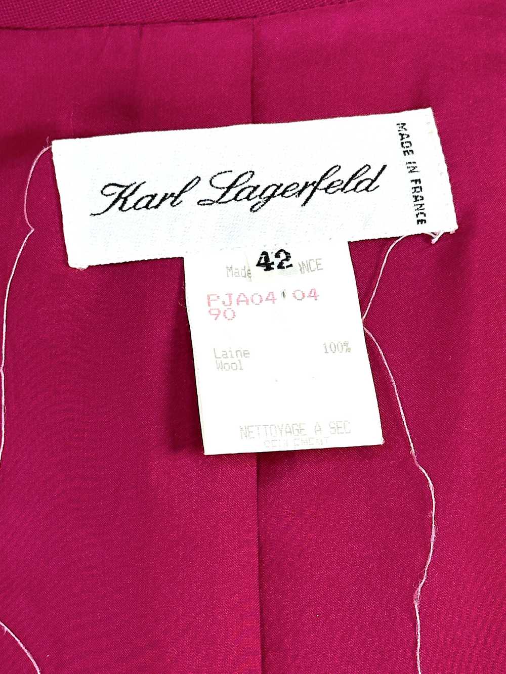 Vintage 1990s Karl Lagerfeld Fuchsia Blazer Jacke… - image 7