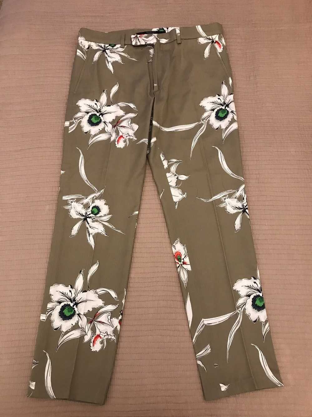 Valentino Valentino Flower Pattern Green Trousers… - image 2