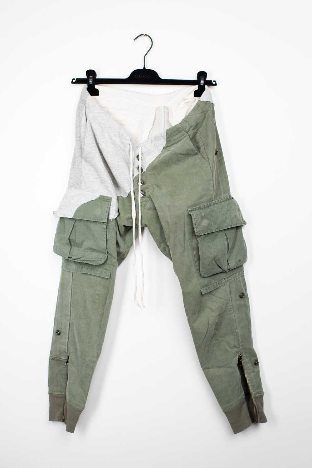 Greg Lauren Grey fleece / army tent slim cargo lo… - image 1